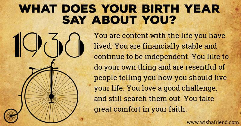 What does your Birth year say about you? Born in 1938