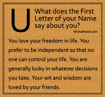 what the first letter of your name says about u