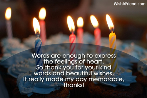 Words To Express Thanks For Birthday Wishes