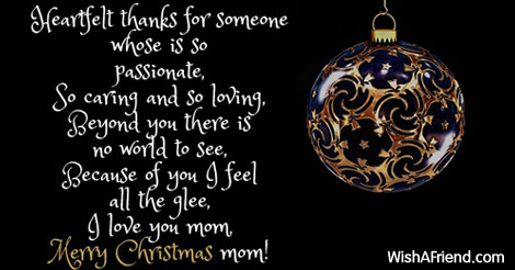 Heartfelt thanks for someone whose is, Christmas messages for Mom