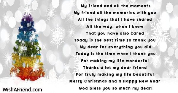 merry christmas my friend poem