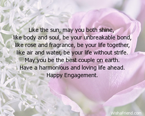 Like The Sun May You Both Engagement Card Message