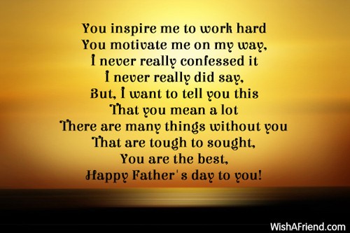 You Inspire Me Father s Day Poem