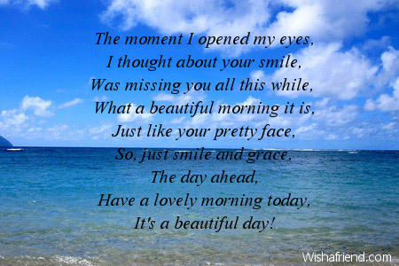 good morning beautiful poems