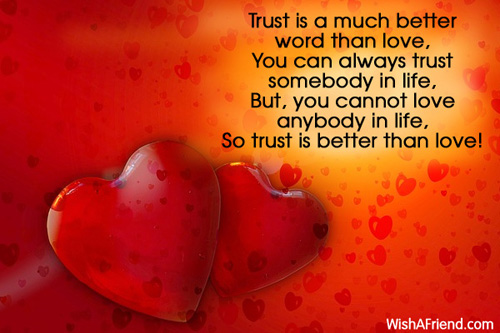 Trust Is A Much Better Word Sweet Love Message