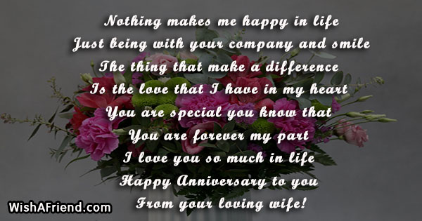 Nothing makes me happy in life, Anniversary Message for Husband