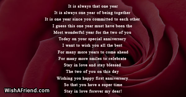 1st anniversary poems for husband