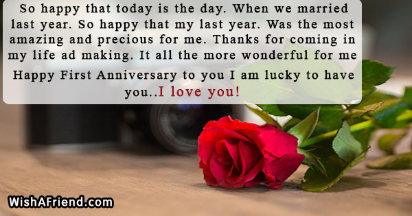 So Happy That Today Is The First Anniversary Message