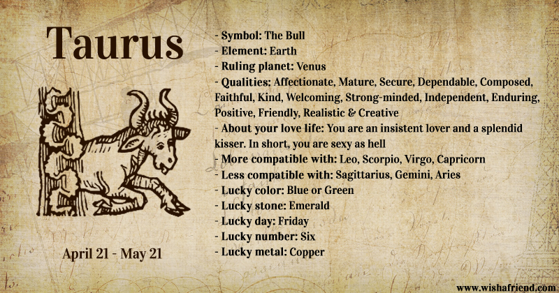Taurus Zodiac Traits.