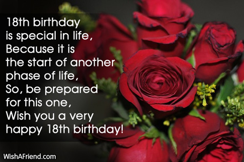 18th Birthday Is Special In 18th Birthday Wishes