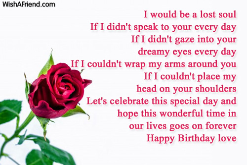 I would be a lost soul If, Birthday Wish For Boyfriend