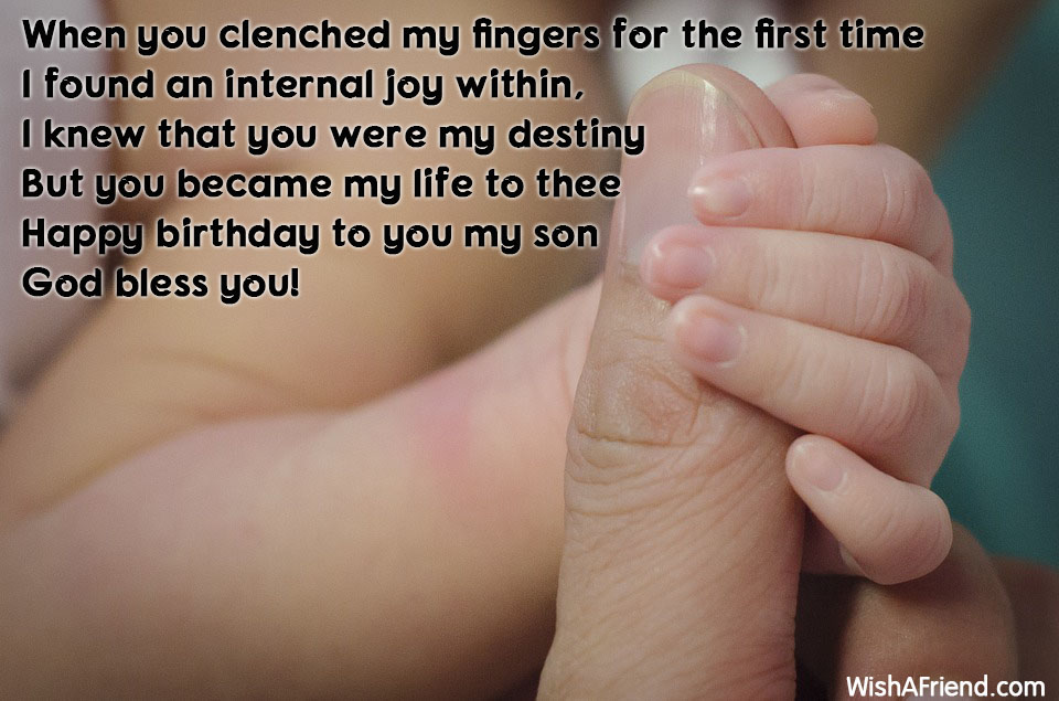 When You Clenched My Fingers For Birthday Quote For Son