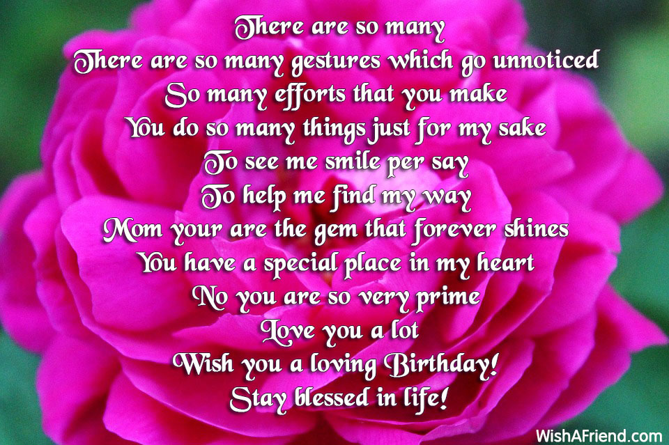 Mom Birthday Poems