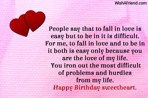 happy birthday message for love