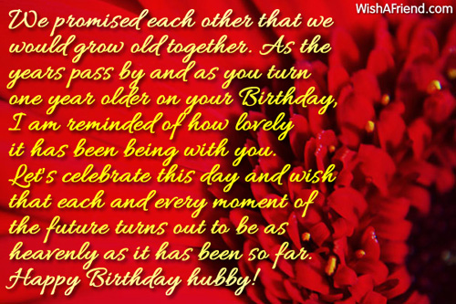 We Promised Each Other That We Husband Birthday Message