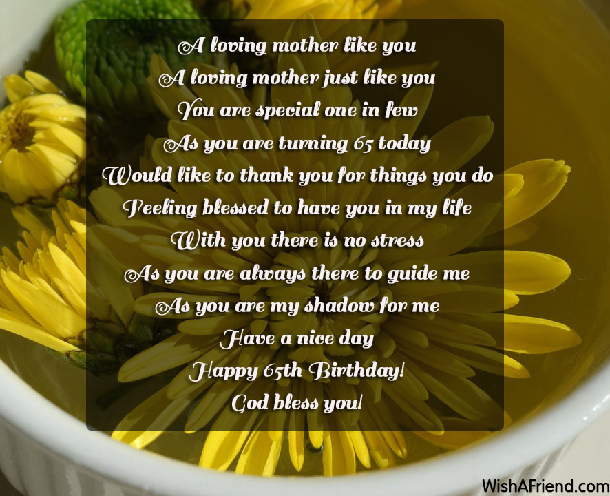 65th Birthday Poems