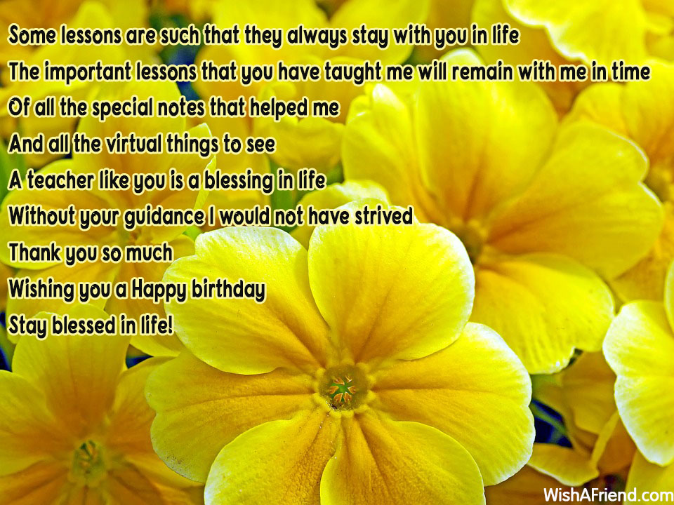 Birthday Messages For Teacher