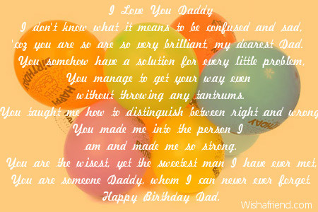 happy birthday daddy from your little girl poems