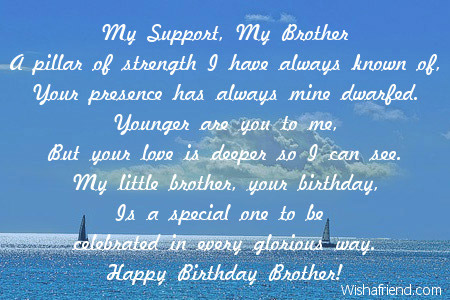 happy birthday brother poem from sister