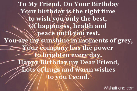 happy birthday special friend poem