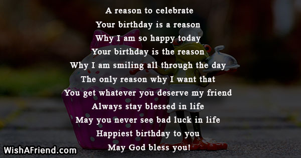 A Reason To Celebrate Happy Birthday Poem