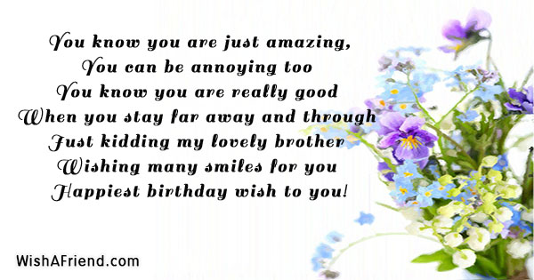 You know you are just amazing, You, Brother Birthday Message
