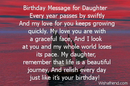 Birthday Message for Daughter, Daughter Birthday Poem