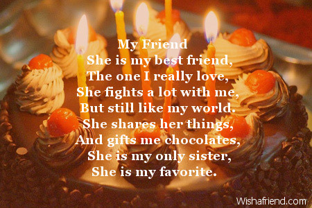 My Friend, Sister Birthday Poem