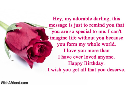 Hey, my adorable darling, this message, Birthday Wish For Boyfriend