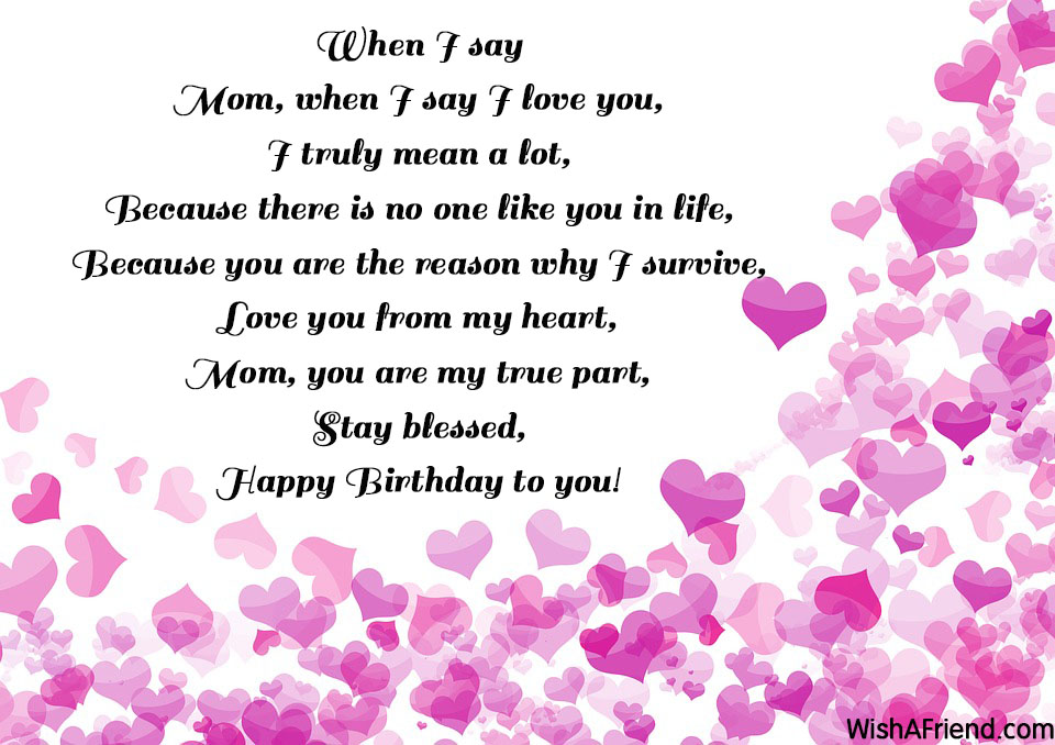 i love you mom happy birthday poems
