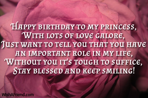Happy birthday to my princess, With, Birthday Wish For Daughter