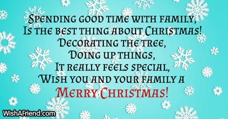 Spending good time with family, Is the, Christmas Message For Family