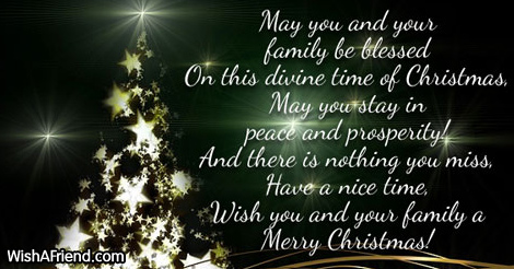 May You And Your Family Be Christmas Message For Family