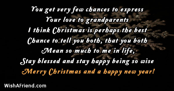 You get very few chances to, Christmas Message for Grandparents