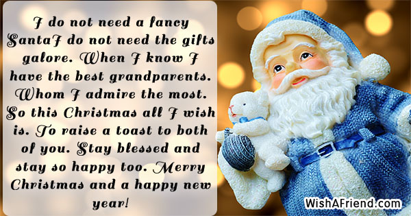 I do not need a fancy, Christmas Message for Grandparents