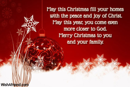 May this Christmas fill your homes, Merry Christmas Message