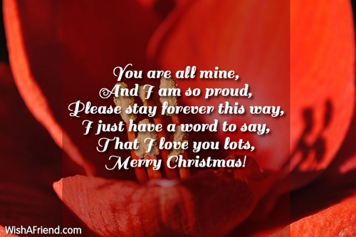 You Are All Mine And I Christmas Message For Husband