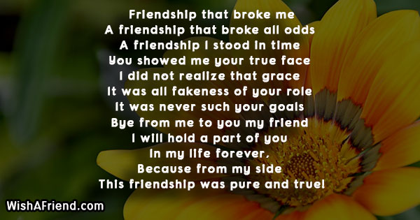 sad friendship poems