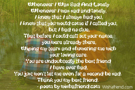 sad friendship poems best friends