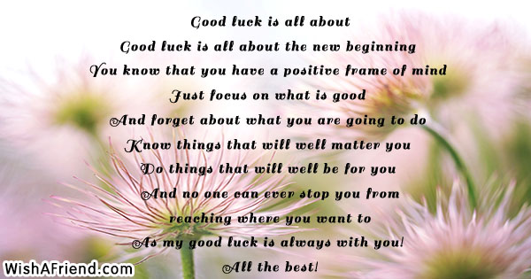 Good Luck Poems