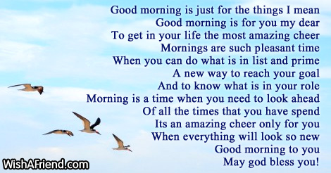 It is just for the things , Inspirational Good Morning Poem