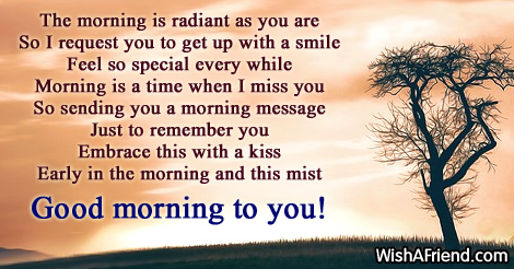 The radiant morning, Good Morning Poem for Her