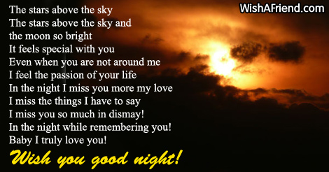 The stars above the sky , Good Night Poem for Him