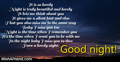 It is so lovely , Good Night Poem for Him