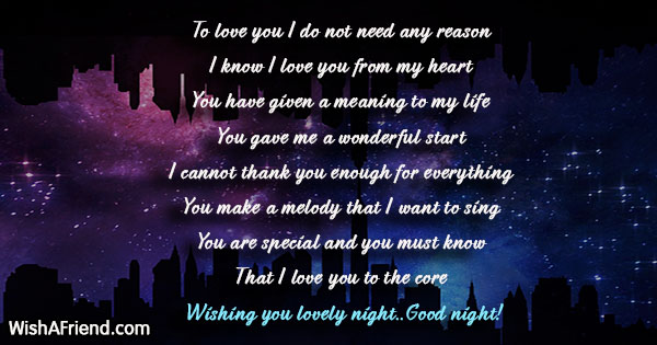 To love you I do not, Romantic Good Night Message