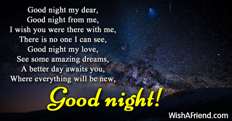 Good Night! My Beloved, Good Night Poem