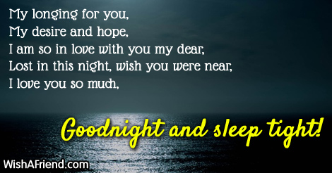 romantic good night wishes lover