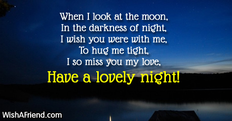 When I look at the moon,, Good Night Message For Boyfriend