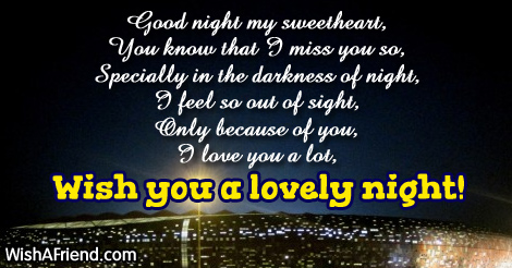 Good night my sweetheart, You know, Good Night Message For Boyfriend