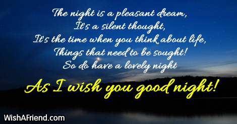 The night is a pleasant dream,, Good Night Message